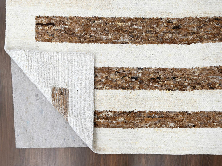 9'0" x 11'10" New Hand Knotted Brown Wool Rectangle Oriental Rug - MOA10284824