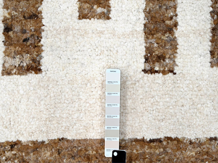 9'0" x 11'10" New Hand Knotted Brown Wool Rectangle Oriental Rug - MOA10284824