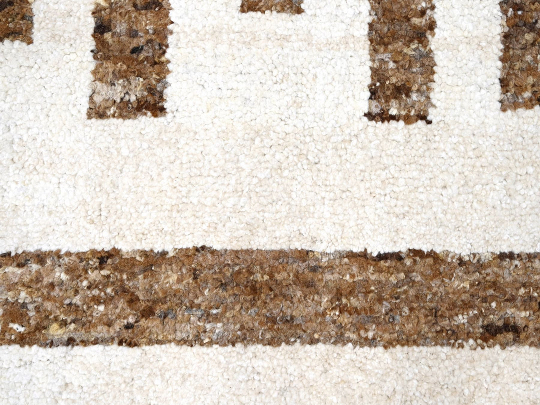 9'0" x 11'10" New Hand Knotted Brown Wool Rectangle Oriental Rug - MOA10284824