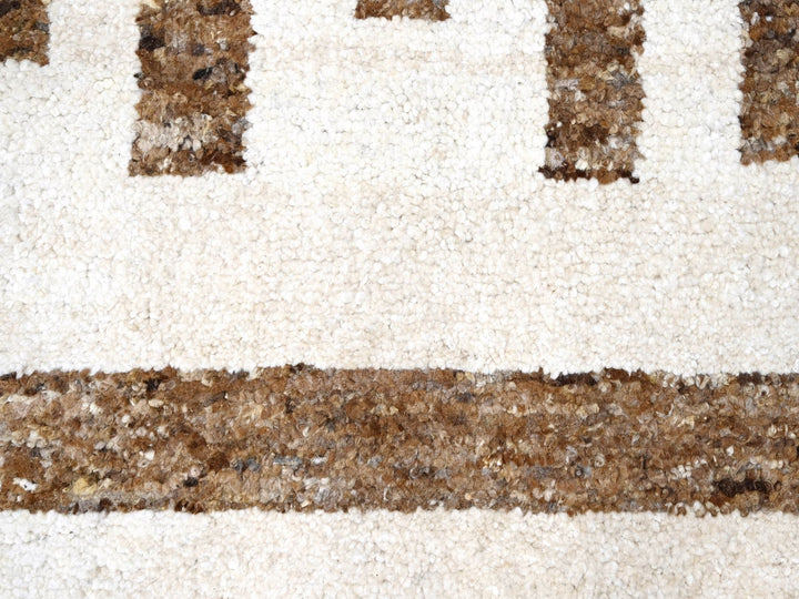 9'0" x 11'10" New Hand Knotted Brown Wool Rectangle Oriental Rug - MOA10284824