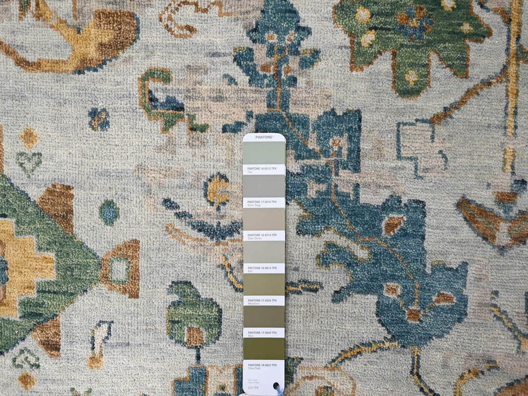 13'10" x 17'10" New Hand Knotted Grey Wool Rectangle Oriental Rug - MOA10284827