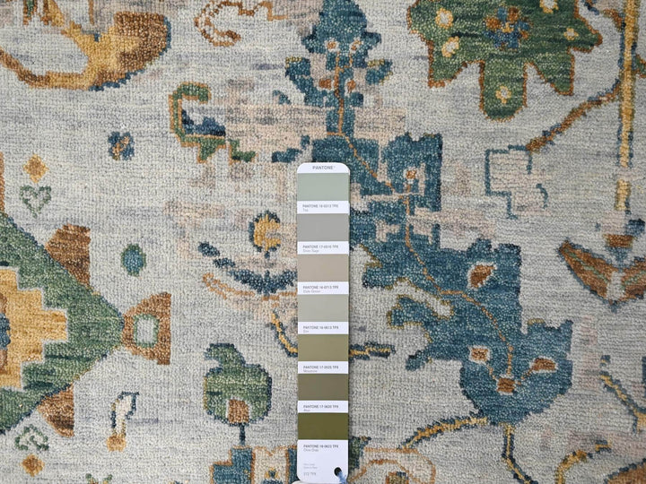 13'10" x 17'10" New Hand Knotted Grey Wool Rectangle Oriental Rug - MOA10284827