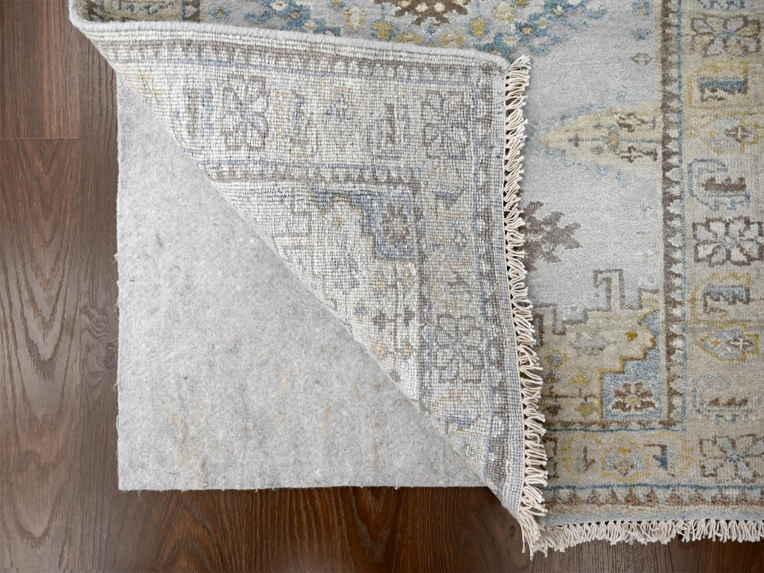 2'9" x 29'10" New Hand Knotted Grey Wool Runner Oriental Rug - MOA10284831