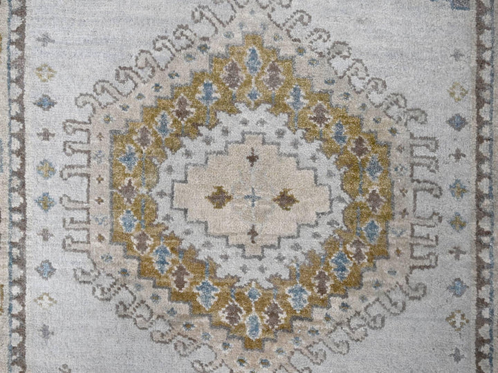 2'9" x 29'10" New Hand Knotted Grey Wool Runner Oriental Rug - MOA10284831
