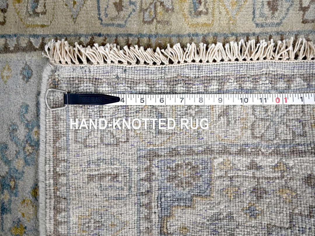 2'9" x 29'10" New Hand Knotted Grey Wool Runner Oriental Rug - MOA10284831