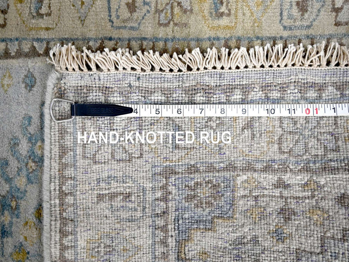 2'9" x 29'10" New Hand Knotted Grey Wool Runner Oriental Rug - MOA10284831