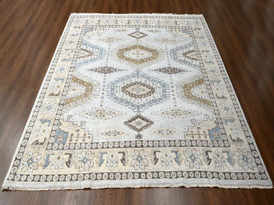 10'0" x 10'1" New Hand Knotted Grey Wool Square Oriental Rug - MOA10284832