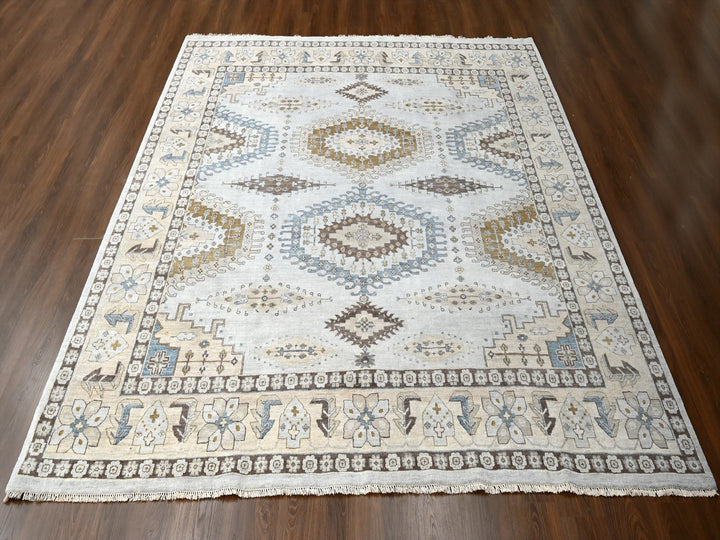 10'0" x 10'1" New Hand Knotted Grey Wool Square Oriental Rug - MOA10284832