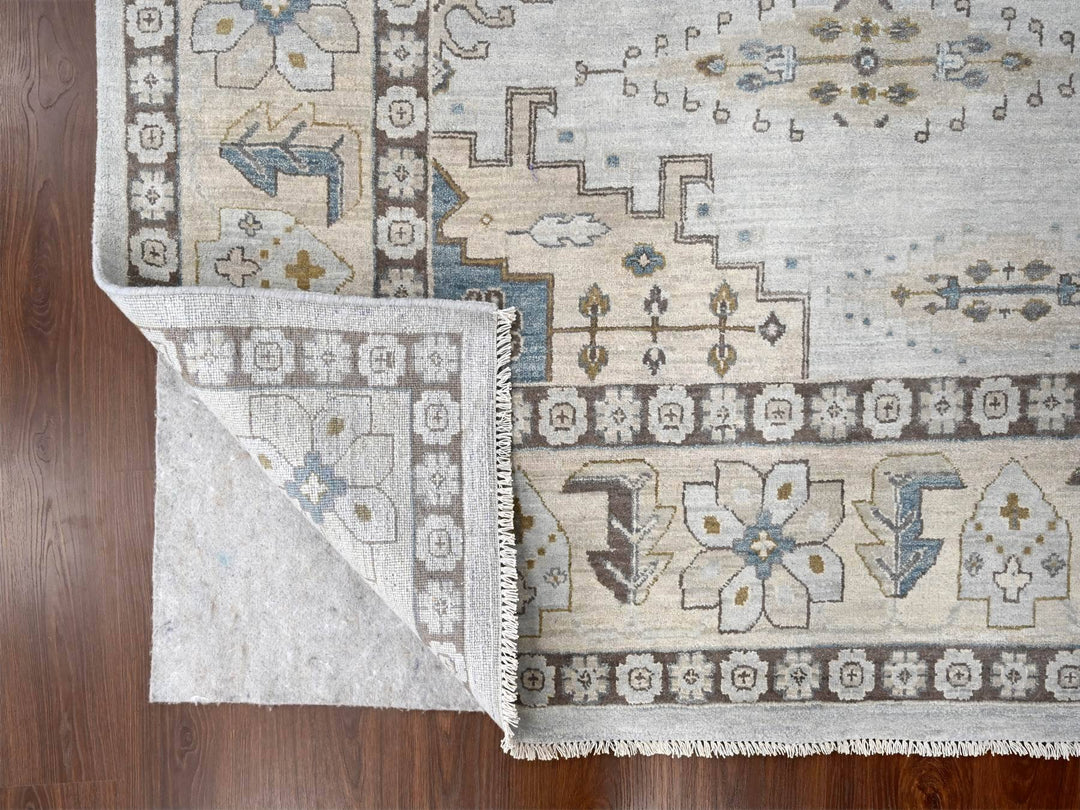10'0" x 10'1" New Hand Knotted Grey Wool Square Oriental Rug - MOA10284832