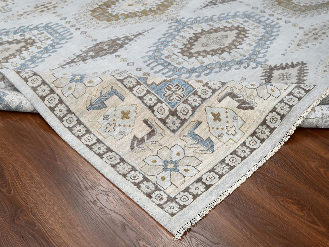 10'0" x 10'1" New Hand Knotted Grey Wool Square Oriental Rug - MOA10284832