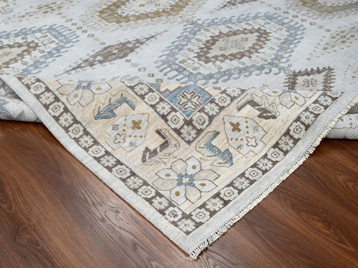 10'0" x 10'1" New Hand Knotted Grey Wool Square Oriental Rug - MOA10284832