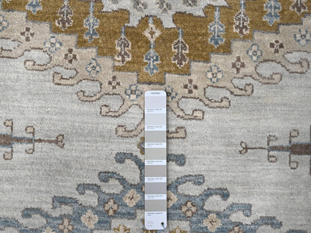 10'0" x 10'1" New Hand Knotted Grey Wool Square Oriental Rug - MOA10284832
