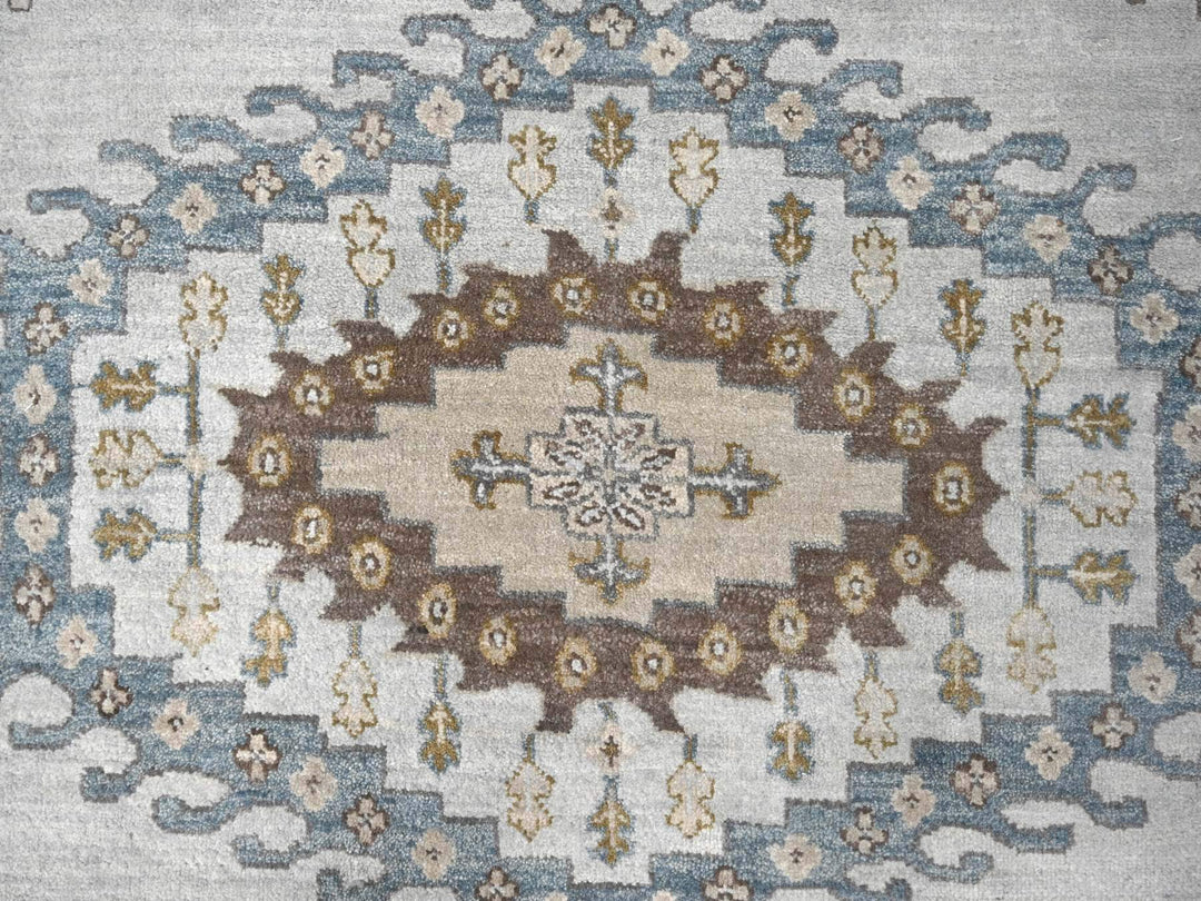 10'0" x 10'1" New Hand Knotted Grey Wool Square Oriental Rug - MOA10284832