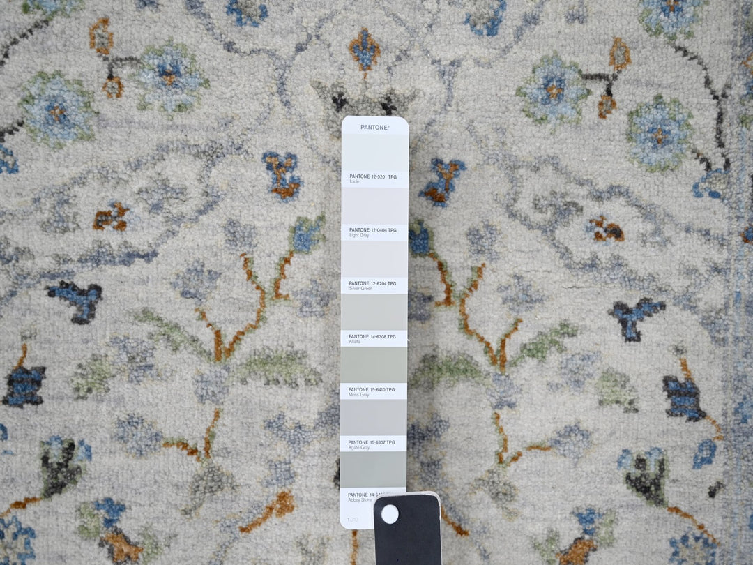 2'7" x 9'10" New Hand Knotted Grey Wool Runner Oriental Rug - MOA10284836