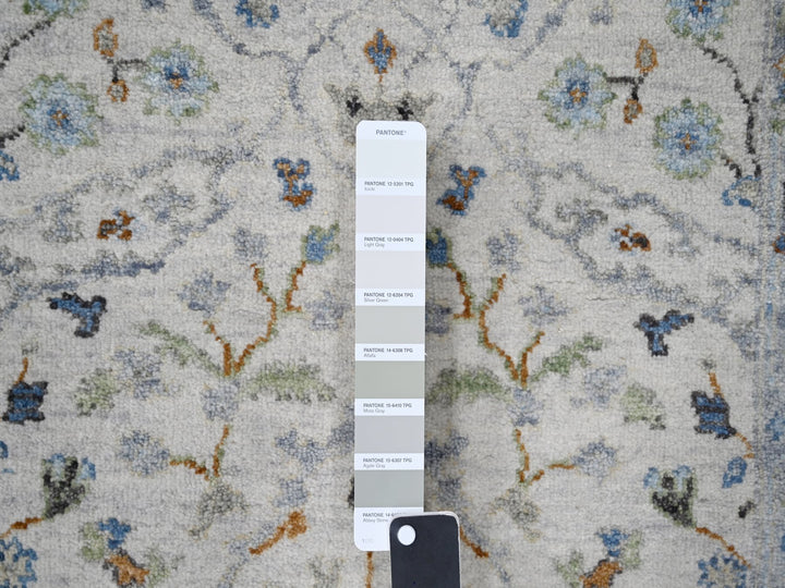 2'7" x 9'10" New Hand Knotted Grey Wool Runner Oriental Rug - MOA10284836