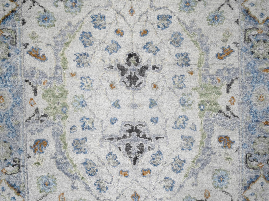 2'7" x 9'10" New Hand Knotted Grey Wool Runner Oriental Rug - MOA10284836