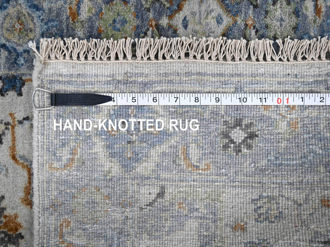 2'7" x 9'10" New Hand Knotted Grey Wool Runner Oriental Rug - MOA10284836