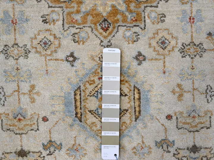 2'9" x 13'6" New Hand Knotted Ivory Wool Runner Oriental Rug - MOA10284841
