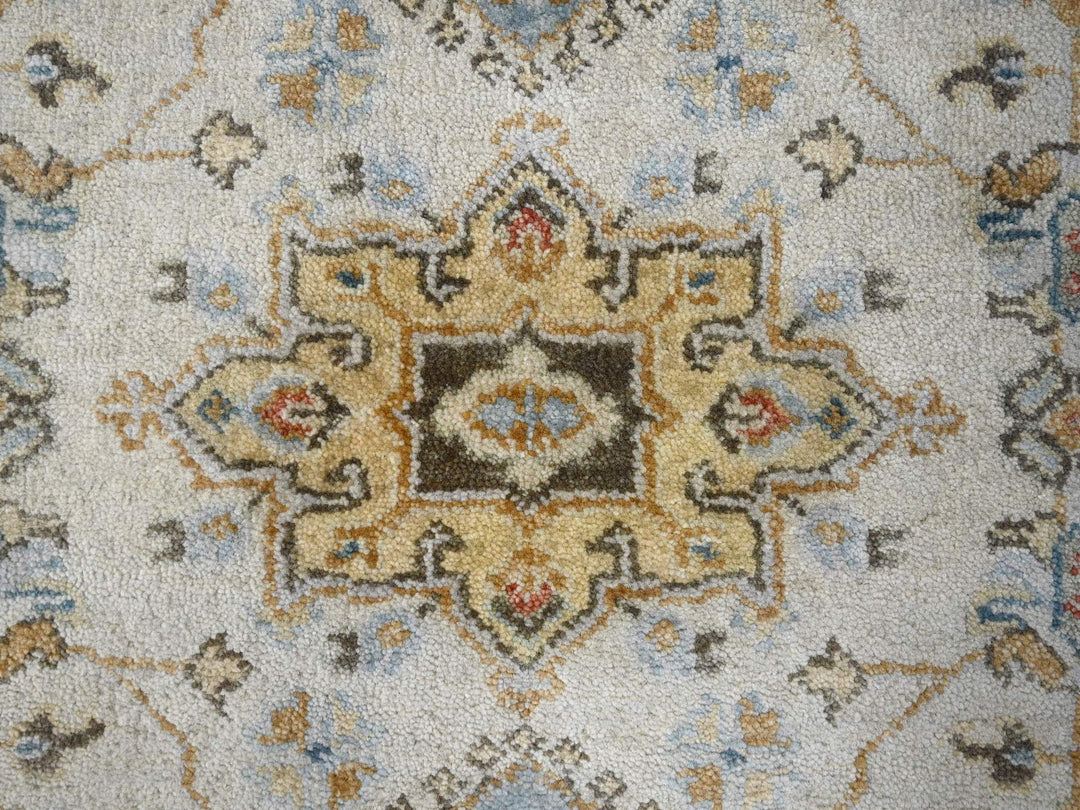 2'9" x 13'6" New Hand Knotted Ivory Wool Runner Oriental Rug - MOA10284841