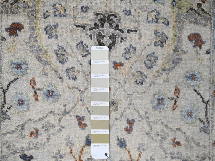 2'6" x 17'10" New Hand Knotted Grey Wool Runner Oriental Rug - MOA10284843