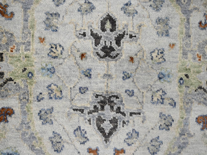 2'6" x 17'10" New Hand Knotted Grey Wool Runner Oriental Rug - MOA10284843