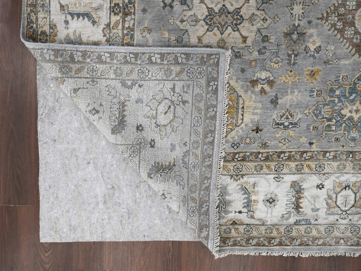 10'0" x 13'9" New Hand Knotted Grey Wool Rectangle Oriental Rug - MOA10284847