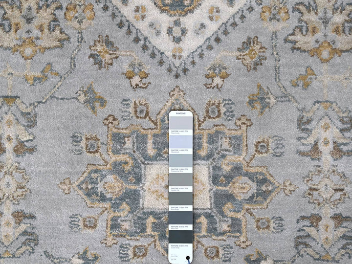 10'0" x 13'9" New Hand Knotted Grey Wool Rectangle Oriental Rug - MOA10284847
