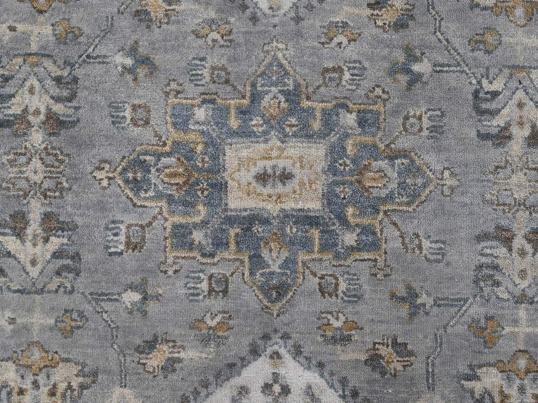 10'0" x 13'9" New Hand Knotted Grey Wool Rectangle Oriental Rug - MOA10284847