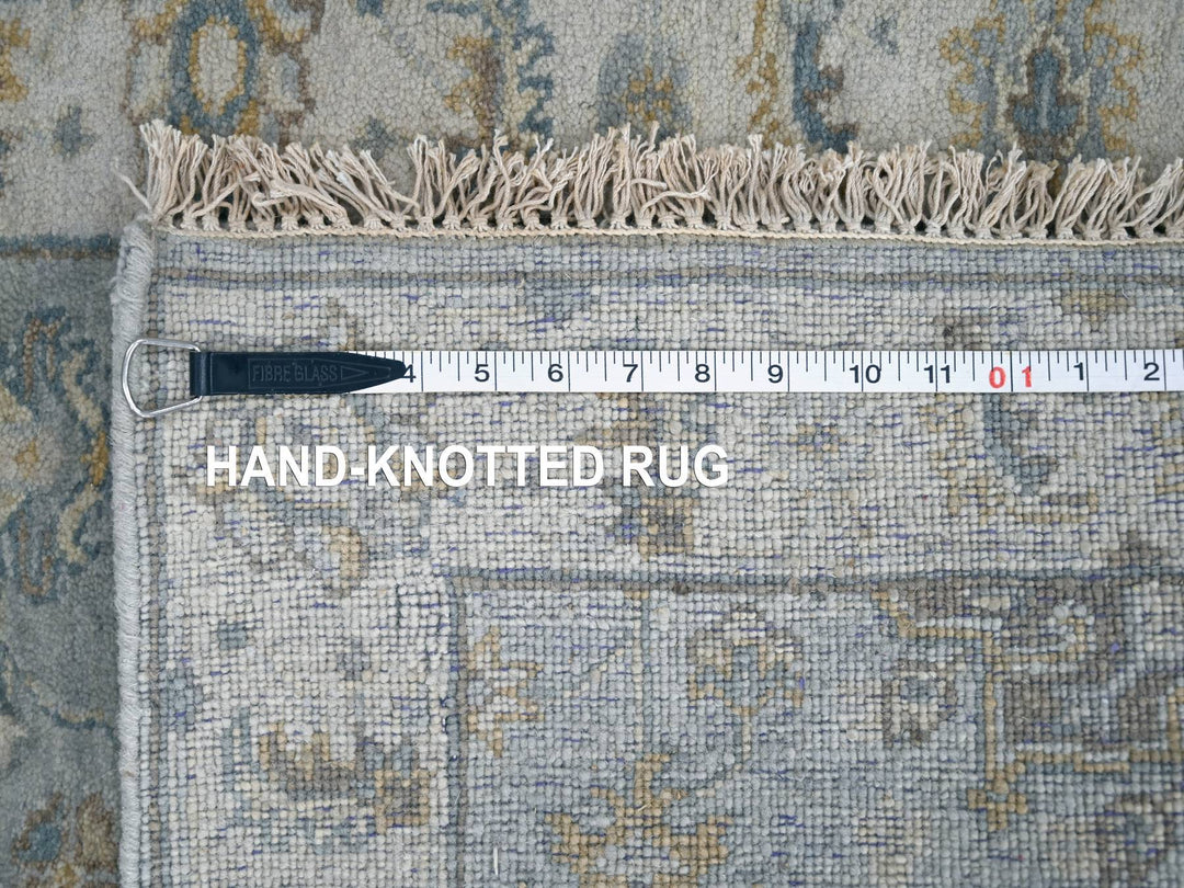 2'7" x 10'0" New Hand Knotted Grey Wool Runner Oriental Rug - MOA10284850