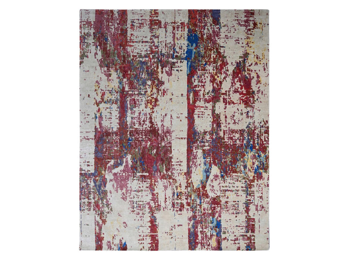 9'3" x 12'1" New Hand Knotted Beige Wool Rectangle Oriental Rug - MOA10284864