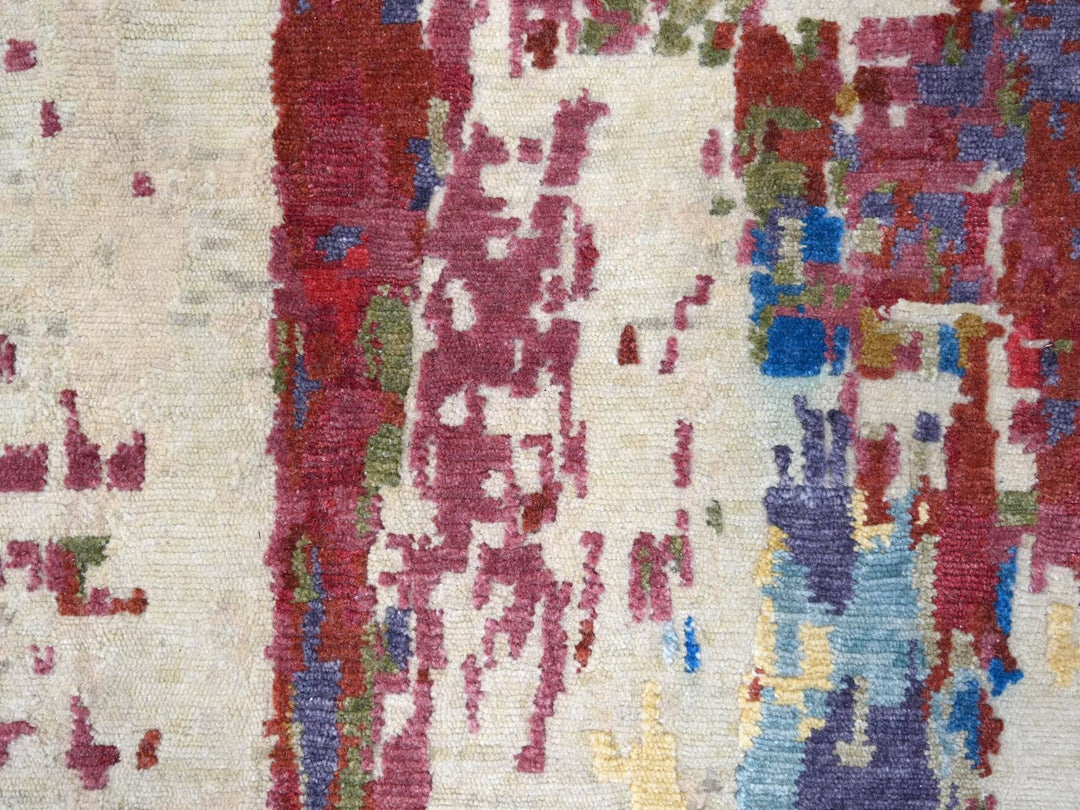 9'3" x 12'1" New Hand Knotted Beige Wool Rectangle Oriental Rug - MOA10284864