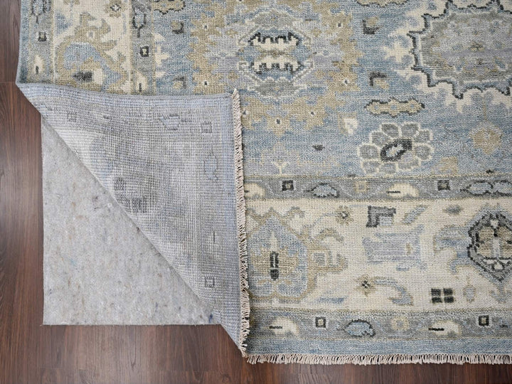 9'10" x 13'10" New Hand Knotted Blue Wool Rectangle Oriental Rug - MOA10284879