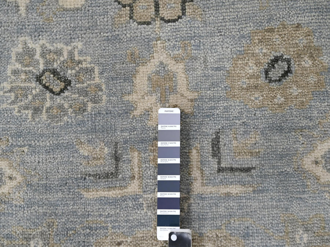 9'10" x 13'10" New Hand Knotted Blue Wool Rectangle Oriental Rug - MOA10284879