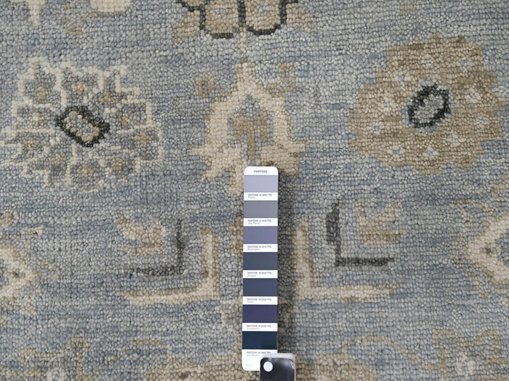 9'10" x 13'10" New Hand Knotted Blue Wool Rectangle Oriental Rug - MOA10284879