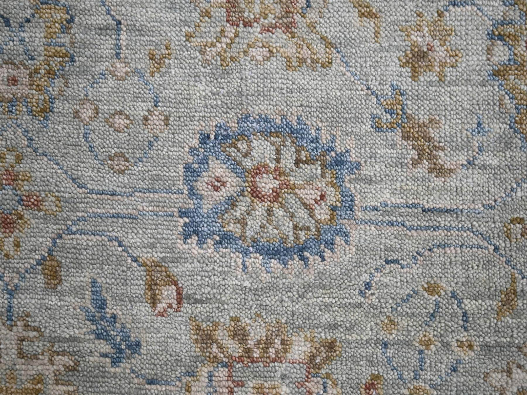 6'1" x 9'0" New Hand Knotted Blue Wool Rectangle Oriental Rug - MOA10284885