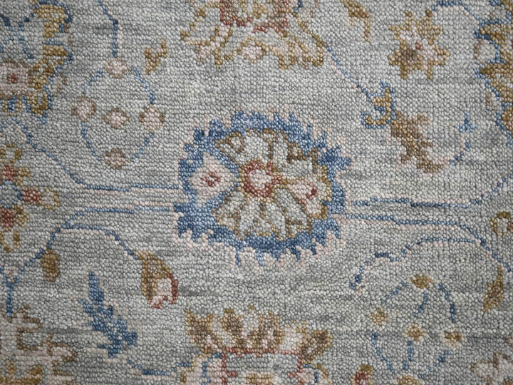 6'1" x 9'0" New Hand Knotted Blue Wool Rectangle Oriental Rug - MOA10284885