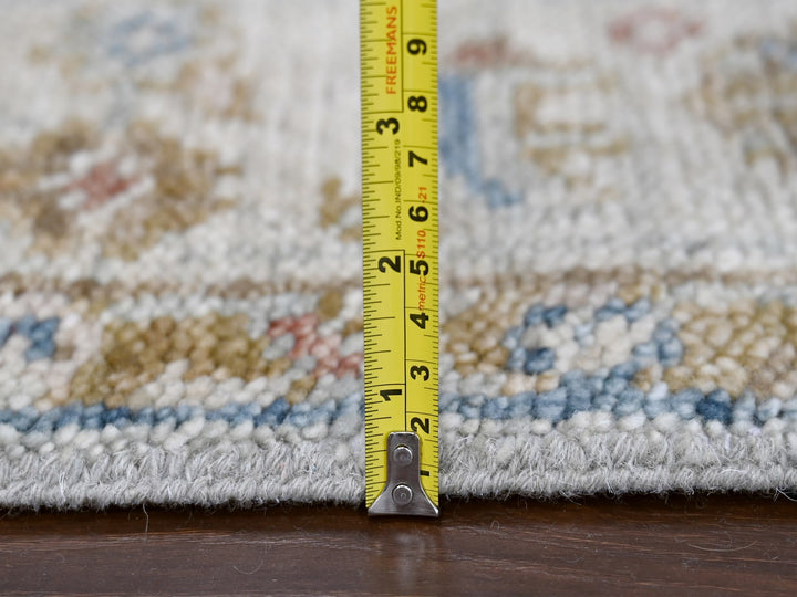 6'1" x 9'0" New Hand Knotted Blue Wool Rectangle Oriental Rug - MOA10284885