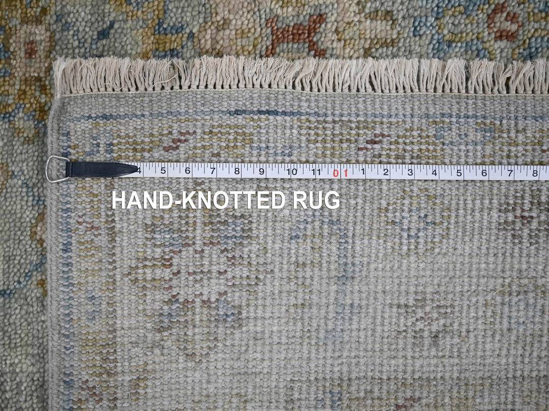 6'1" x 9'0" New Hand Knotted Blue Wool Rectangle Oriental Rug - MOA10284885