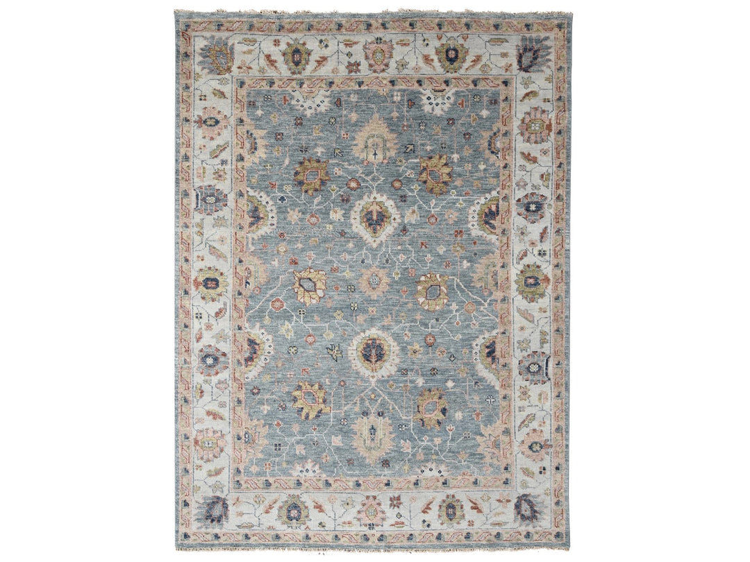8'9" x 12'0" New Hand Knotted Grey Wool Rectangle Oriental Rug - MOA10284888