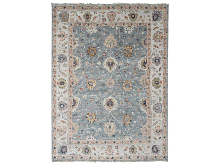 8'9" x 12'0" New Hand Knotted Grey Wool Rectangle Oriental Rug - MOA10284888
