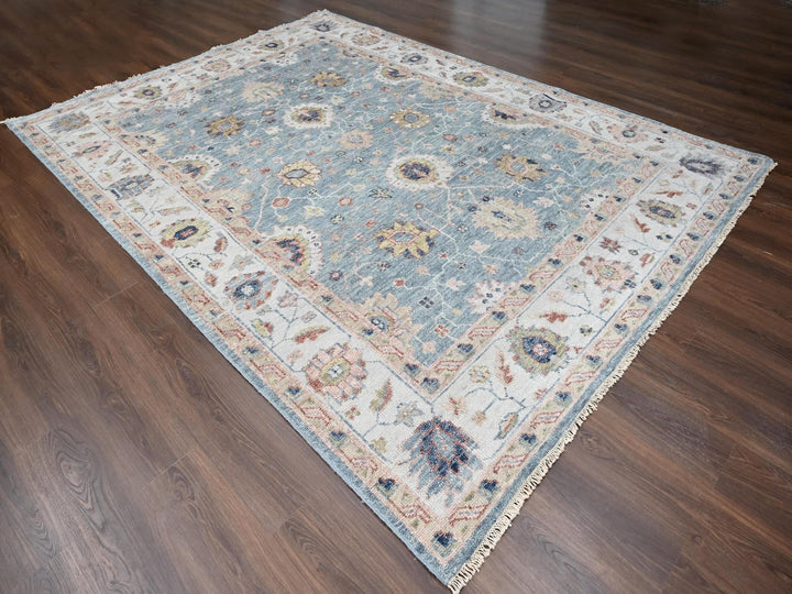 8'9" x 12'0" New Hand Knotted Grey Wool Rectangle Oriental Rug - MOA10284888