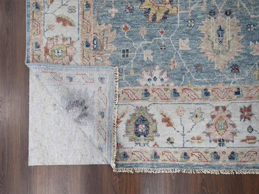 8'9" x 12'0" New Hand Knotted Grey Wool Rectangle Oriental Rug - MOA10284888