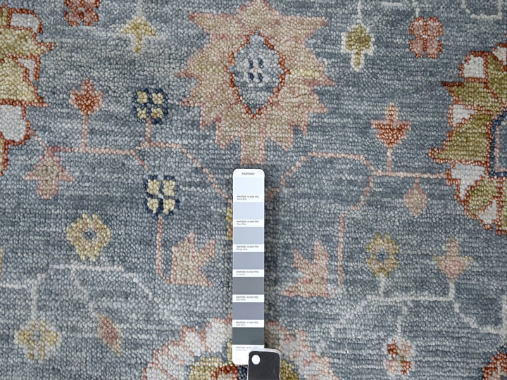 8'9" x 12'0" New Hand Knotted Grey Wool Rectangle Oriental Rug - MOA10284888