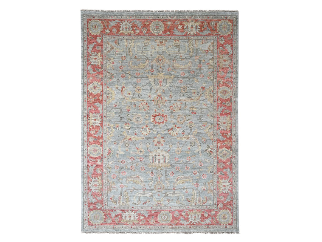 9'0" x 11'10" New Hand Knotted Green Wool Rectangle Oriental Rug - MOA10284893