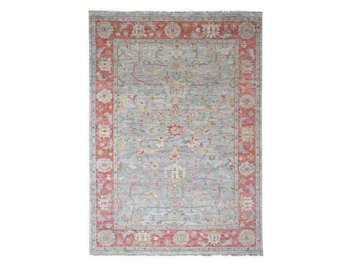9'0" x 11'10" New Hand Knotted Green Wool Rectangle Oriental Rug - MOA10284893