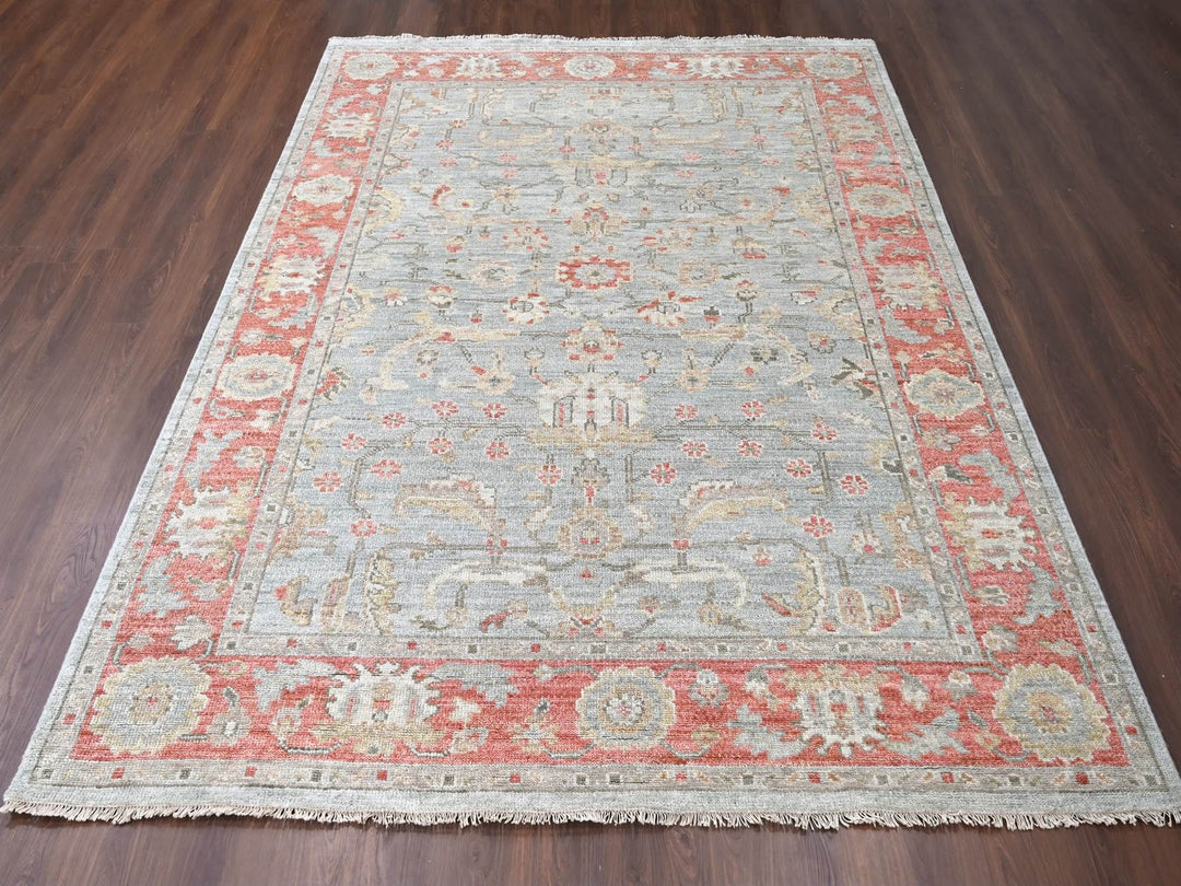 9'0" x 11'10" New Hand Knotted Green Wool Rectangle Oriental Rug - MOA10284893