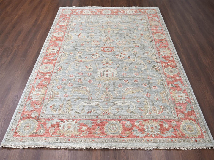 9'0" x 11'10" New Hand Knotted Green Wool Rectangle Oriental Rug - MOA10284893