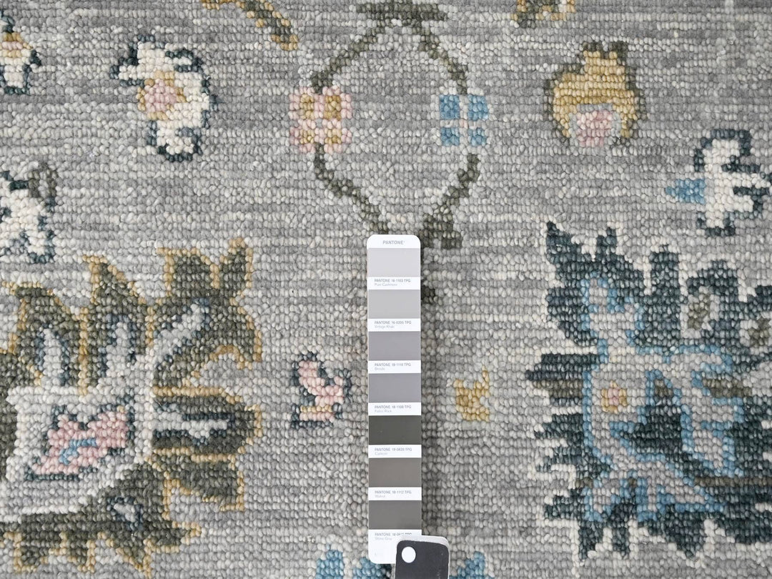 7'11" x 10'0" New Hand Knotted Grey Wool Rectangle Oriental Rug - MOA10284897
