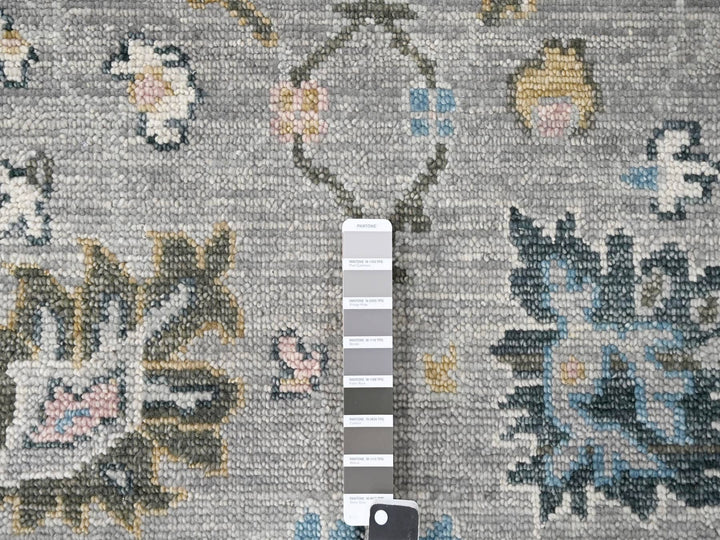 7'11" x 10'0" New Hand Knotted Grey Wool Rectangle Oriental Rug - MOA10284897