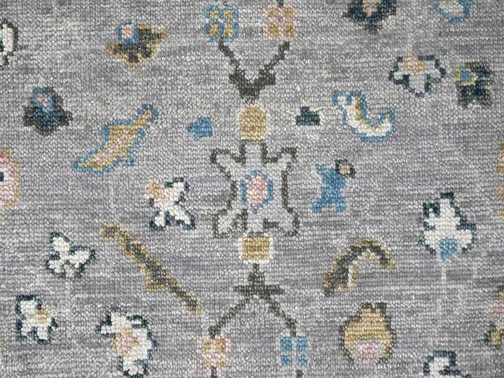 7'11" x 10'0" New Hand Knotted Grey Wool Rectangle Oriental Rug - MOA10284897